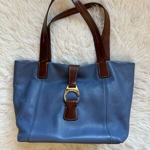 Dooney & Bourke Blue and Brown Leather Tote